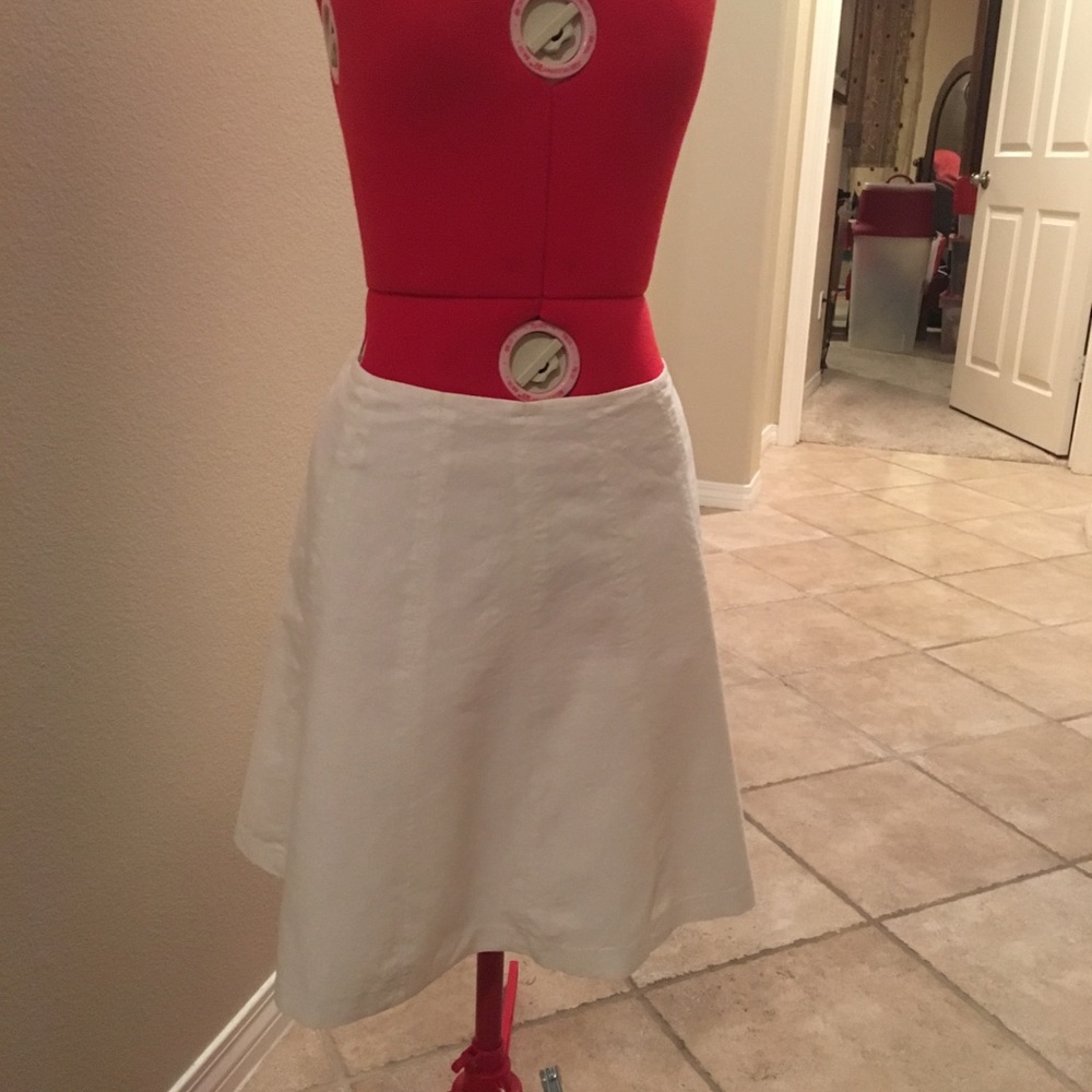 White Linen Skirt